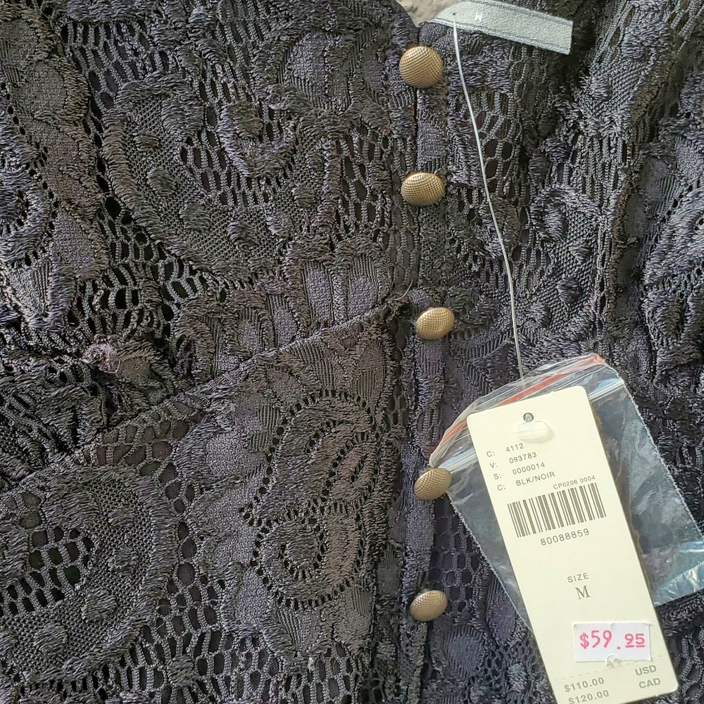 NWT Anthropologie Black Blouse - Picture 10 of 12